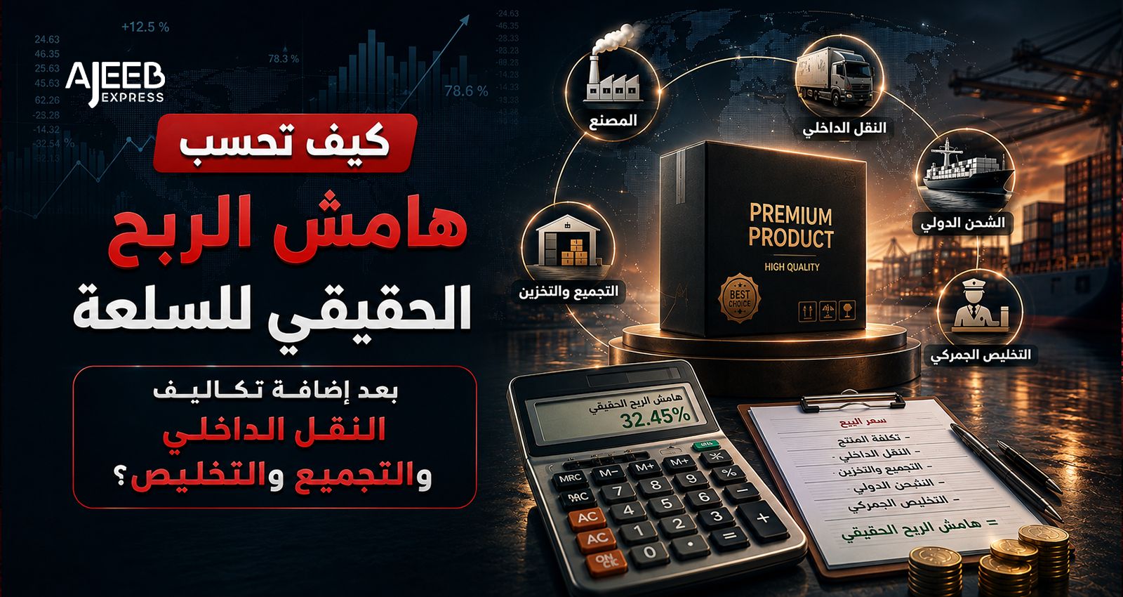 Blog حساب هامش الربح الحقيقي وتكلفة استيراد المنتجات من الصين إلى السعودية